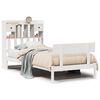 vidaXL S&auml;ng med bokhylla utan madrass vit 90x190cm massiv furu