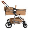 vidaXL Barnvagn 3-i-1 taupe aluminium
