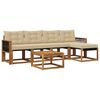 vidaXL Utomhussoffset med kudde 6 pcs Naturlig och Beige