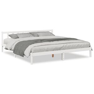 vidaXL S&auml;ngram utan madrass extra l&aring;ng vit 180x220 cm massiv furu