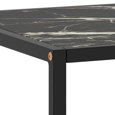 vidaXL Soffbord svart med svart marmor glas 120x50x35 cm