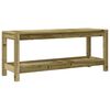 vidaXL Tr&auml;dg&aring;rdsb&auml;nk 108x35x45 cm impregnerad furu