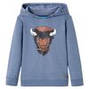 Barnhoodie bl&aring; melange 140