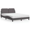 vidaXL Bed Frame without Mattress "Zadar" Black 137x190 cm Faux Leather