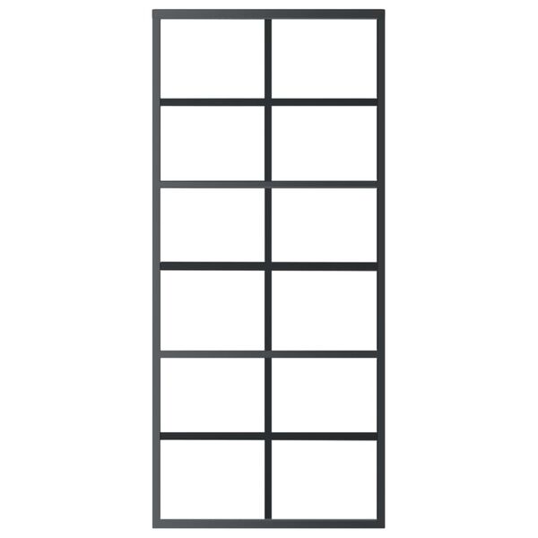 vidaXL Skjutdörr med beslagset ESG glas och aluminium 90x205 cm