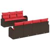 vidaXL Soffset 8 st 7-Antal sittplatser Brun och R&ouml;d Polyester