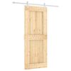 vidaXL Skjutd&ouml;rr Naturlig och vit 85 x 210 cm Massiv furutr&auml;d&ouml;rr