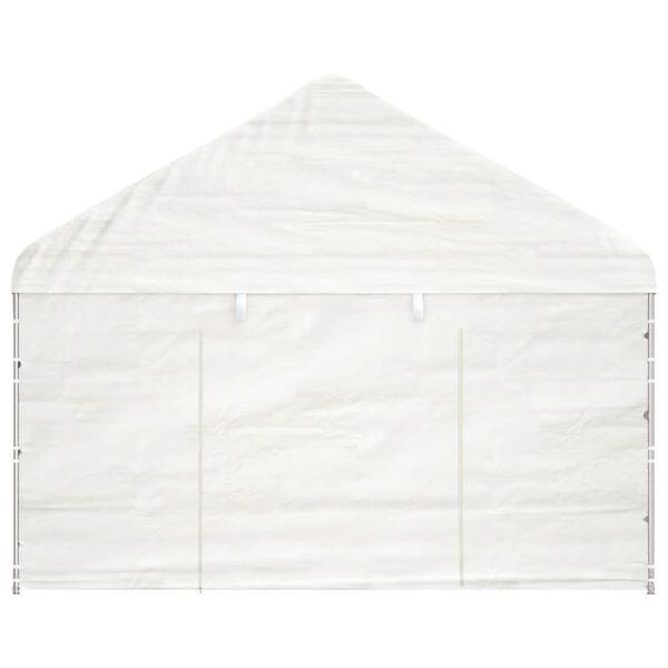 vidaXL Paviljong med tak vit 6,69x4,08x3,22 m polyeten