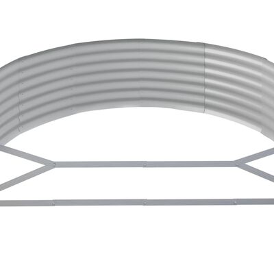 vidaXL Odlingslåda pulverlackerat stål 214x140x36 cm grå