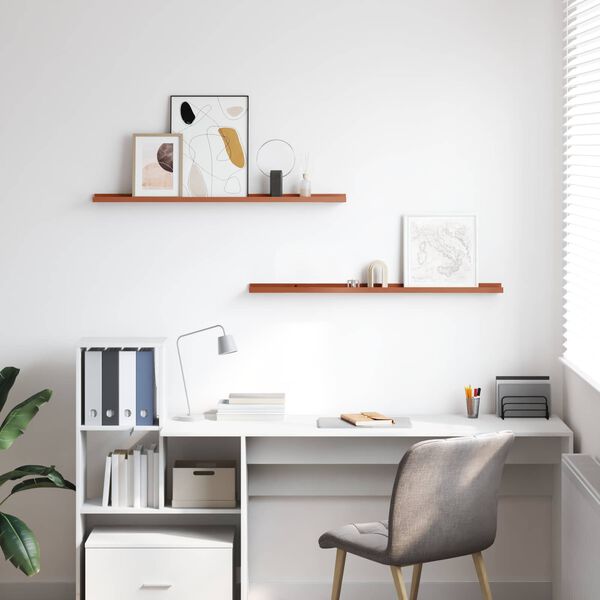 vidaXL V&auml;gg hylla med hylla 2 pcs R&ouml;d 100 x 9 x 3 cm Konstruerat tr&auml;