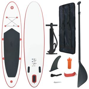vidaXL SUP surfingbr&auml;da uppbl&aring;sbar r&ouml;d och vit