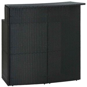 vidaXL Barbord f&ouml;r tr&auml;dg&aring;rd svart 120x55x110 cm konstrotting