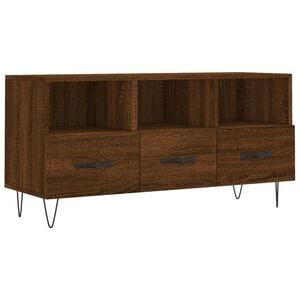 vidaXL Tv-b&auml;nk brun ek 102x36x50 cm konstruerat tr&auml;