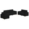 vidaXL Soffa 3 pcs Svart 221 x 80 x 80 cm Linnenblandad tyg