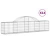 vidaXL Gabion bågformad 14 st 200x30x40/60 cm galvaniserat järn