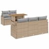 vidaXL Tr&auml;dg&aring;rdsoffset 6 st Beige Poly rattan