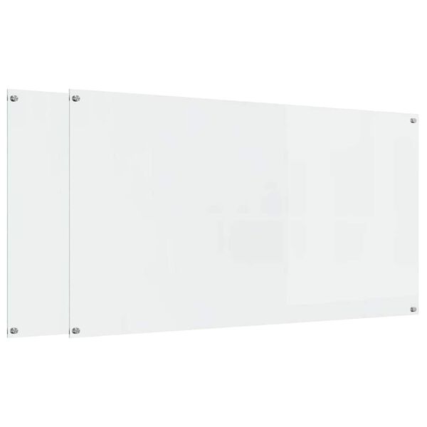 vidaXL Köksplånbak 2 pcs Transparent 110 x 60 cm härdat glas