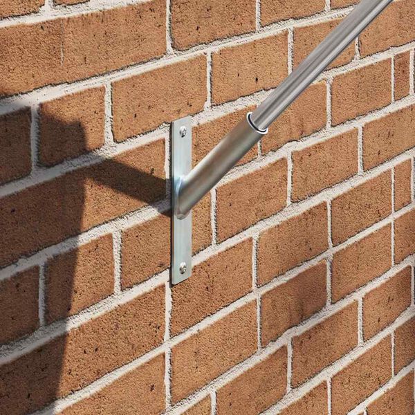 vidaXL Flaggst&aring;ngsh&aring;llare Silver 15 x 3 cm St&aring;l