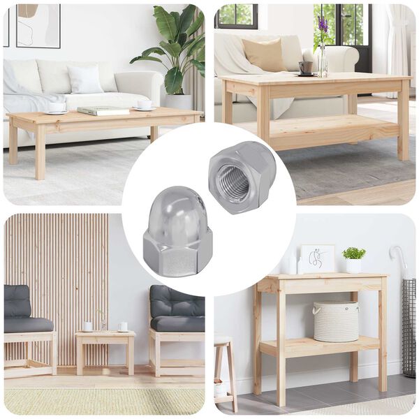 vidaXL Ekollonn&ouml;tter 2 pcs Silver 12,8 x 12,8 x 6,5 cm St&aring;l