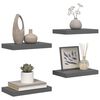 vidaXL Sv&auml;vande v&auml;gghyllor 4 st gr&aring; h&ouml;gglans 40x23x3,8 cm MDF