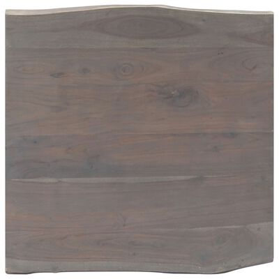 vidaXL Soffbord med levande kanter grå 60x60x40 cm massivt akaciaträ