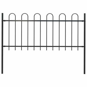 vidaXL Tr&auml;dg&aring;rdsstaket BOXTEL med b&aring;ge i st&aring;l 170x80 cm svart