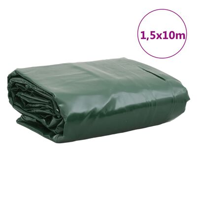 vidaXL Presenning grön 1,5x10 m 650 g/m²