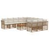 vidaXL Utomhussoffset 12 st 11-sits Naturlig och Creamvit Polyester