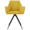 vidaXL Matstolar 2 st gul sammet
