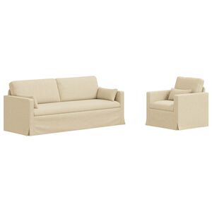 vidaXL Soffa 2 pcs Kr&auml;m