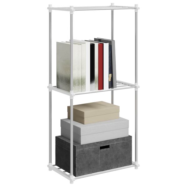 vidaXL Tubular Shelf med lagring Vit 42,5 x 27 x 91,5 cm Aluminium