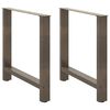 vidaXL Matbordsben naturst&aring;l 2 st 80x(72-73) cm st&aring;l