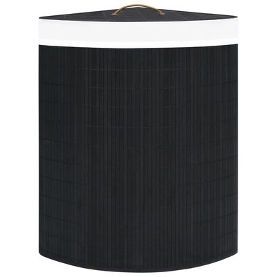 vidaXL Tvättkorg för hörn bambu svart 60 L