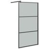 vidaXL Duschsk&auml;rmar Svart 115 x 195 cm Glas och Aluminium