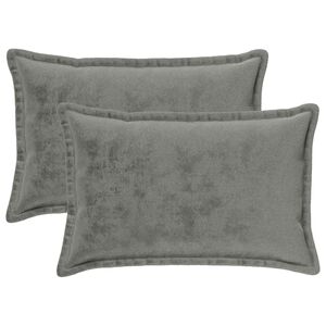 vidaXL Kasta Kudde 2 st HOUTEN M&ouml;rkgr&aring; 30 x 50 cm Flanell