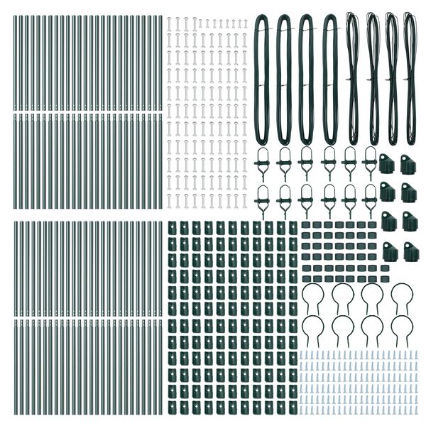 vidaXL Stängselstolpe Övrigt 52 pcs Grön 3,2 x 3,2 x 200 cm Stål