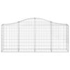 vidaXL Gabioner bågformade 3 st 200x30x80/100 cm galvaniserat järn
