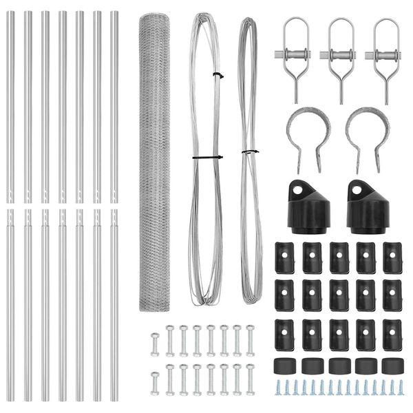 vidaXL St&auml;ngselstolpe Silver 10 x 1,5 m (25 mm n&auml;t) St&aring;l