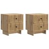 vidaXL Nattduksbord med l&aring;da 2 pcs Artisan-ek 43 x 34,5 x 47,5 cm