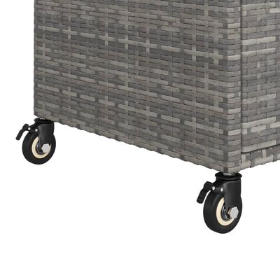vidaXL Serveringsvagn med låda grå 100x45x97 cm konstrotting