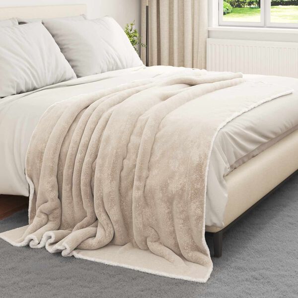 vidaXL Kastfilt Beige 150 x 200 cm Fleece