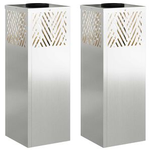 vidaXL Solar LED Stig Ljus 2 st Varmvit 18 x 18 x 50 cm Galvaniserad