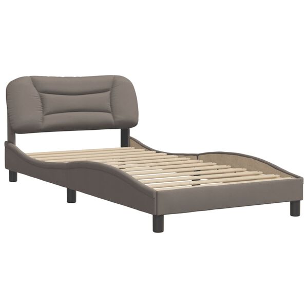vidaXL Bed Frame without Mattress "Hvar" Taupe 100x200 cm Fabric