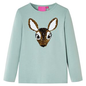 T-shirt med l&aring;nga &auml;rmar f&ouml;r barn mintgr&ouml;n 116