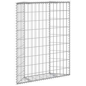 vidaXL Gabion trapets upph&ouml;jd galvaniserat st&aring;l 80x20x100 cm