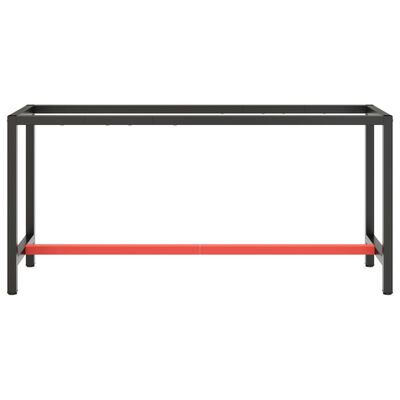 vidaXL Ram för arbetsbänk svart och matt röd 170x50x79 cm metall