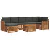 vidaXL Soffgrupper 8 pcs Naturlig och Antracit Massivt Akaciatr&auml;