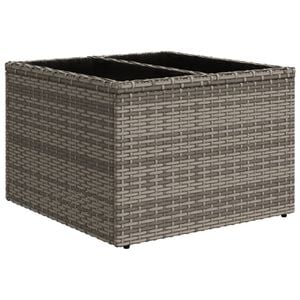 vidaXL Tr&auml;dg&aring;rdsbord med glasskiva gr&aring; 55x55x37 cm konstrotting