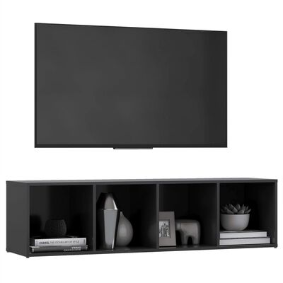 vidaXL TV-bänk grå 142,5x35x36,5 cm konstruerat trä