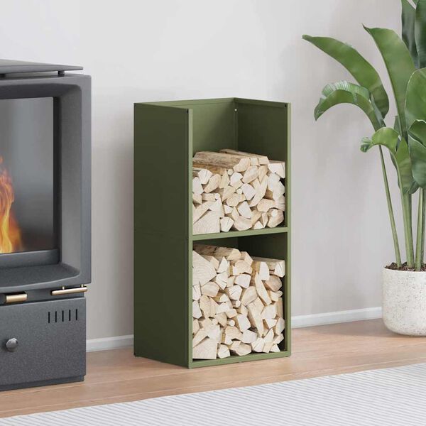 vidaXL Vedställ olivgrön 40x30x80 cm kallvalsat stål